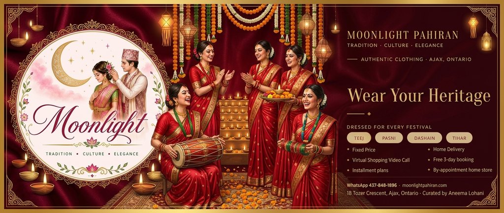 MoonLight Pahiran — Wear Your Heritage: Teej, Pasni, Dashain and Tihar collections