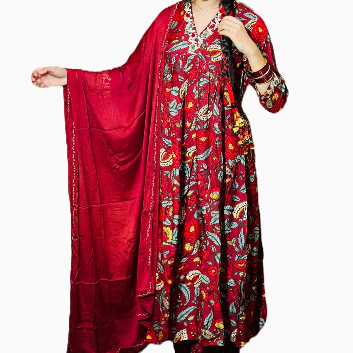 ALIA  CUT STYLE KURTHA | Maslin Silk